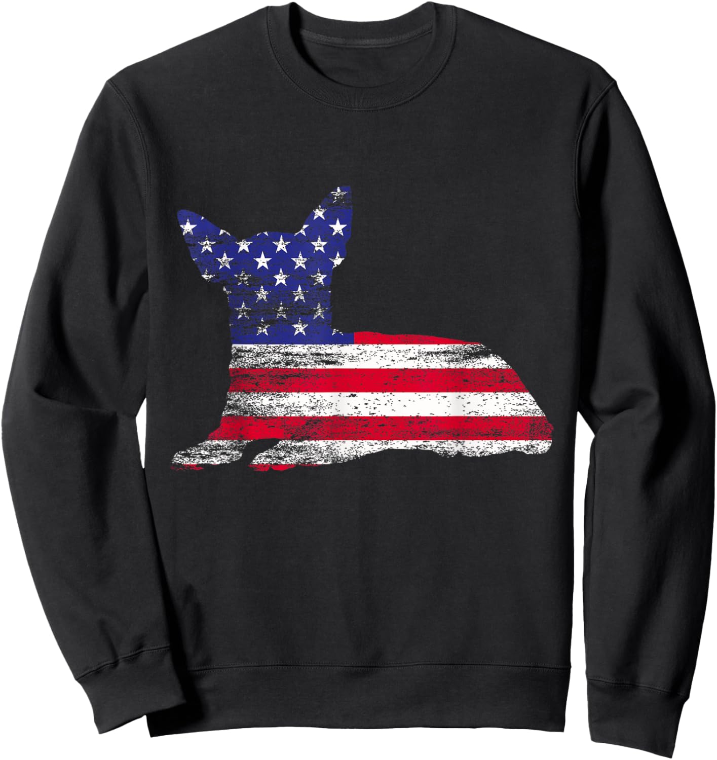Chihuahua American Flag USA Fan Dog Owner Men Women Sweatshirt - Sweatshirt | Black