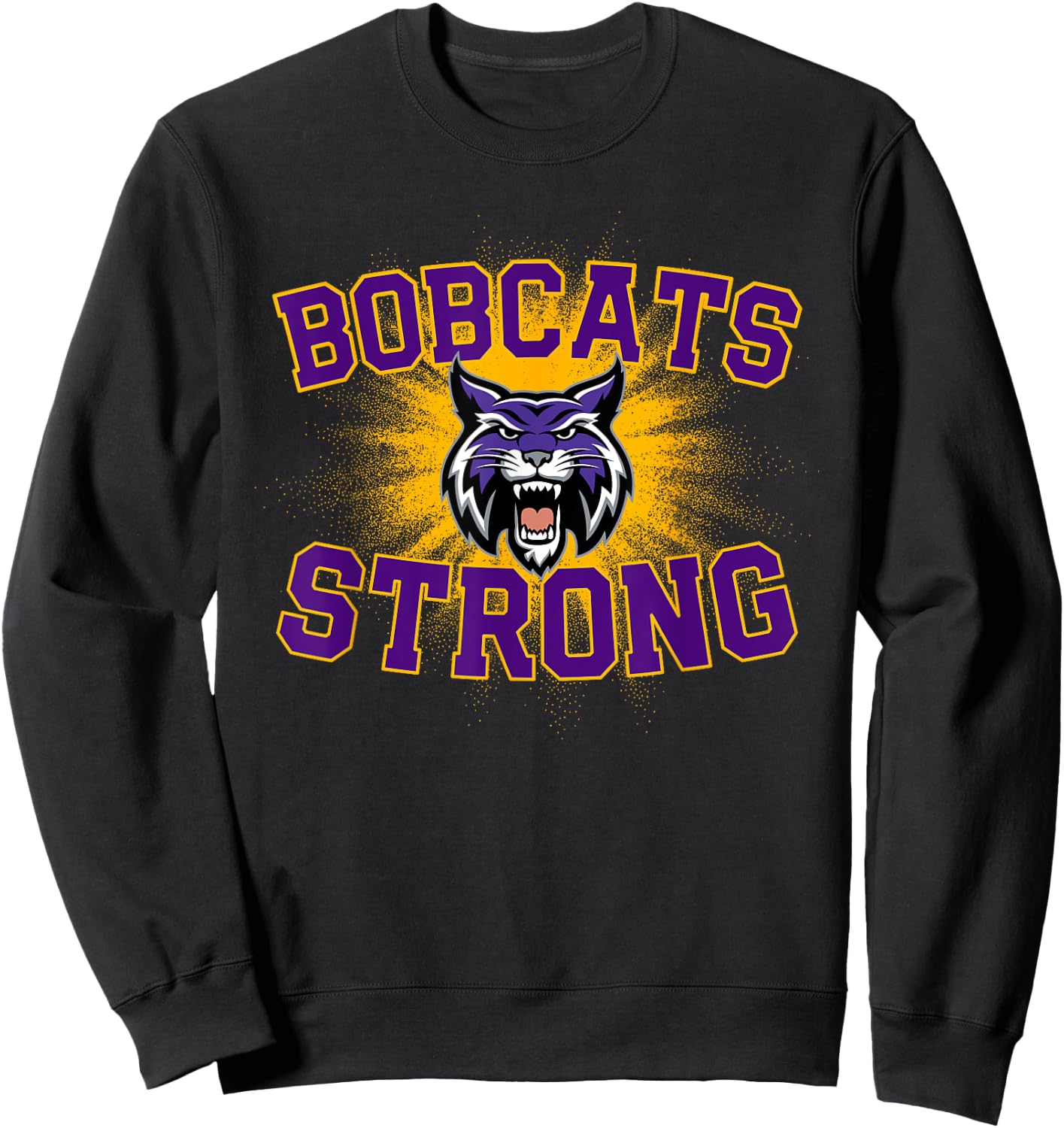Hallsville Bobcats Logo Strong Flag HS Sweatshirt - Sweatshirt | Black