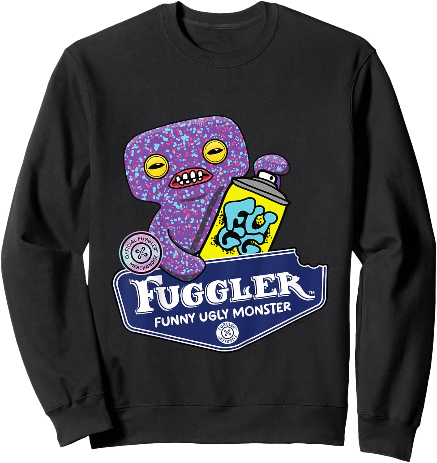 Fuggler Squidge Funny Ugly Monsters Kids Sweatshirt - Sweatshirt | Black