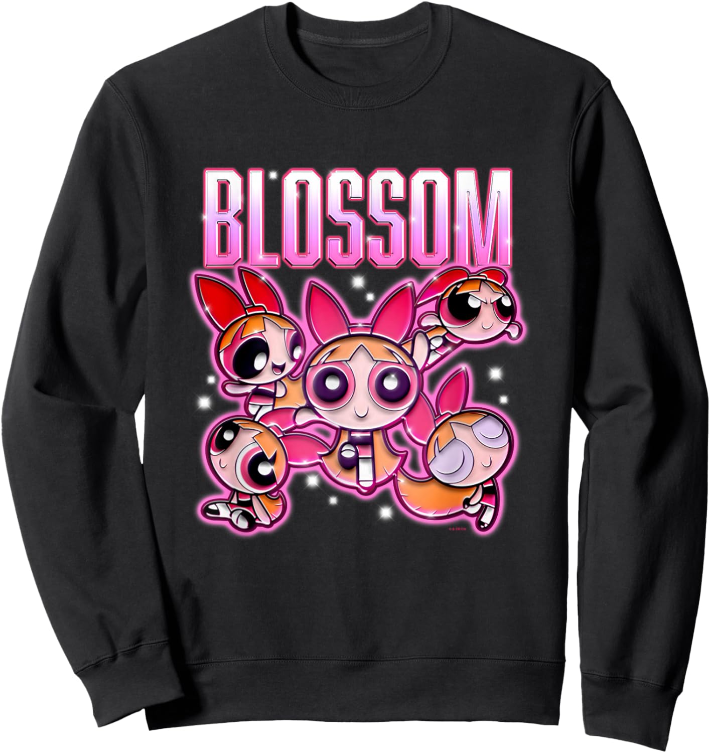 The Powerpuff Girls Blossom Chrome Multi Pose Sweatshirt - Sweatshirt | Black