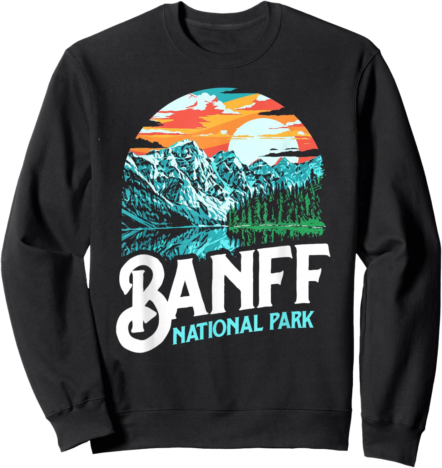 Banff National Park Lake Louise Canada Vintage Graphic Sweatshirt - Sweatshirt | Black