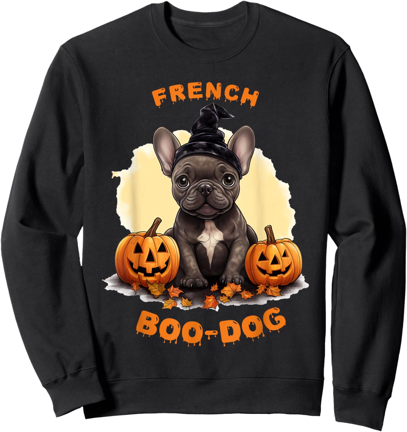 Halloween Frenchie, French Boo-dog, bulldog Sweatshirt - Sweatshirt | Black