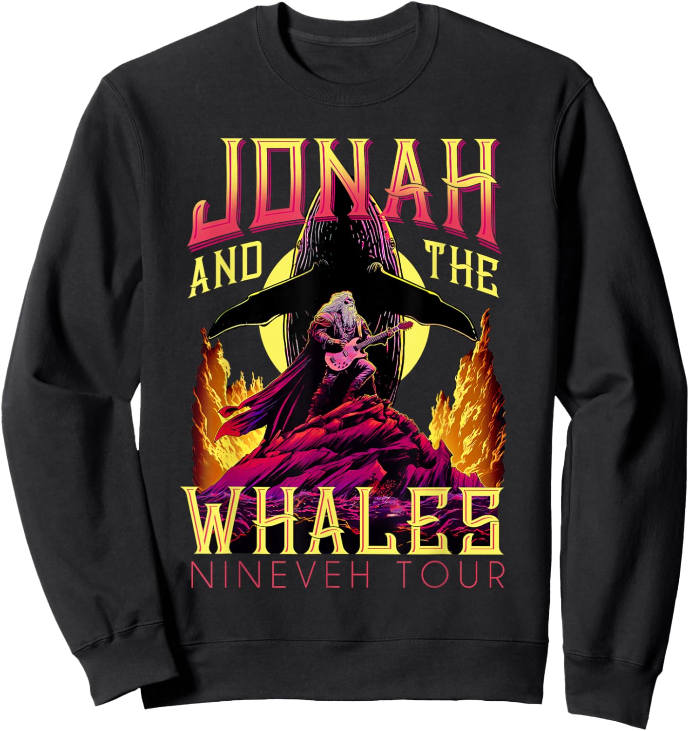 Christian Shirt Jonah and Whales Funny Vintage Rock Sweatshirt - Sweatshirt | Black