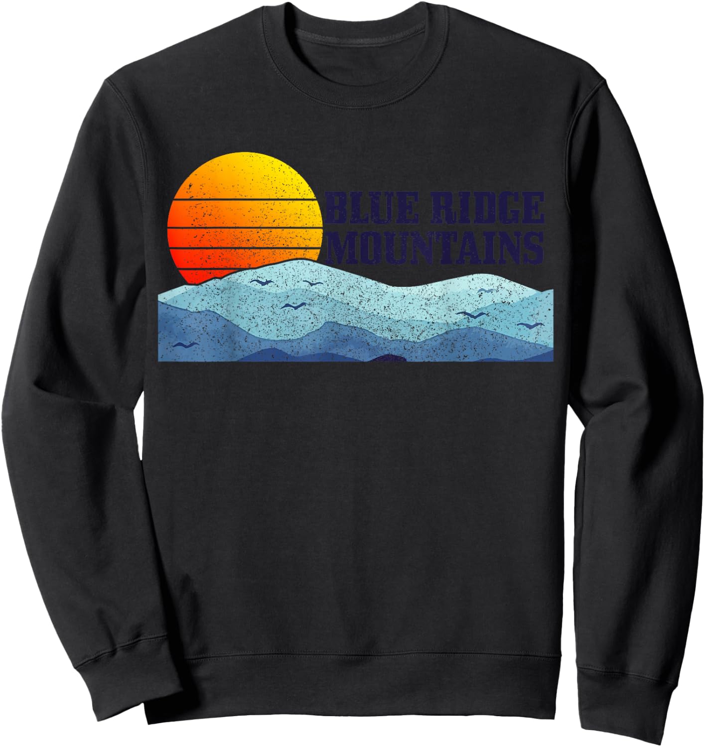 Blue Ridge Mountains Vintage Mountains USA America Souvenir Sweatshirt - Sweatshirt | Black