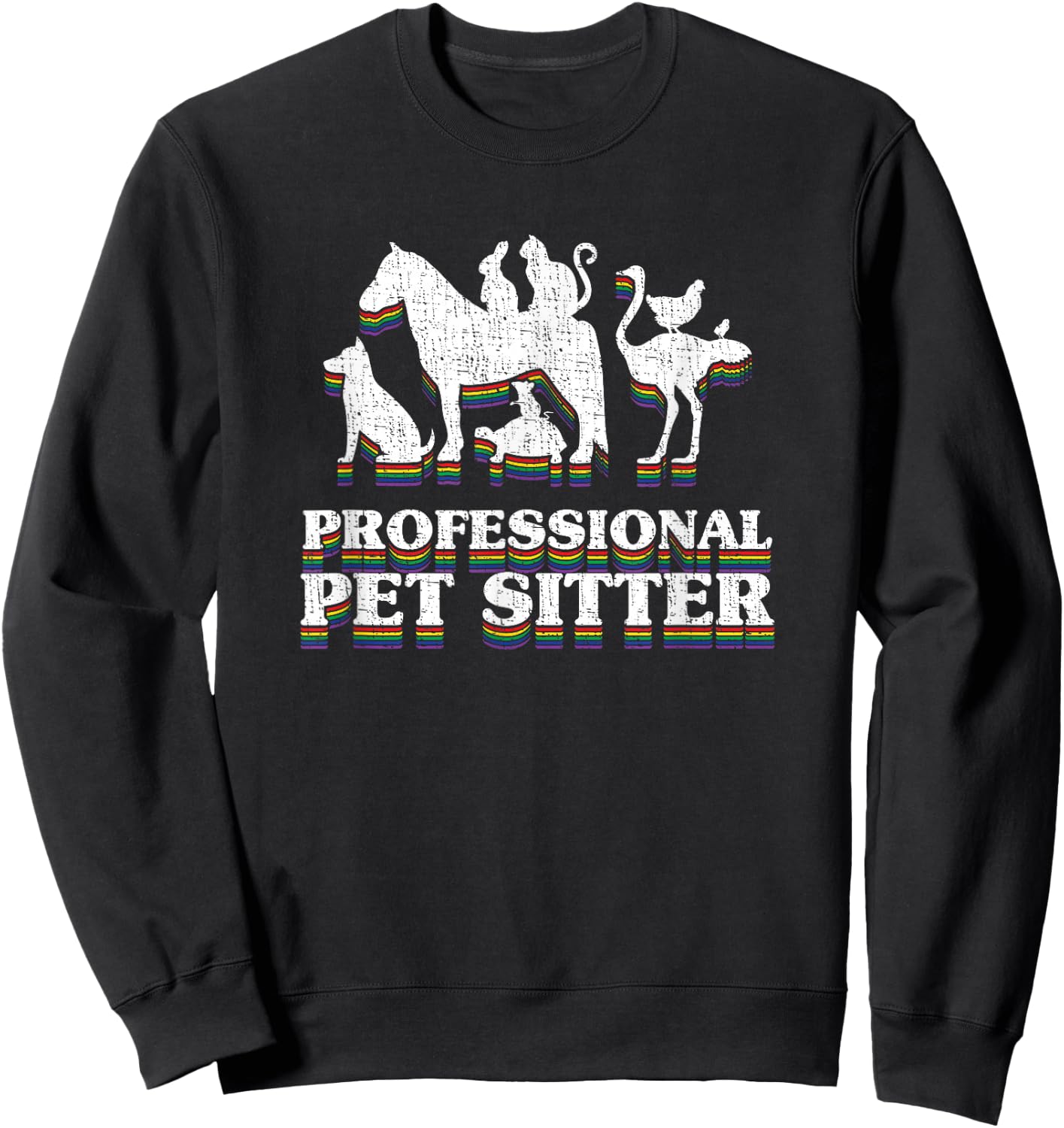 Classic Professional Pet Sitter distressed Sweatshirt - Sweatshirt | Black