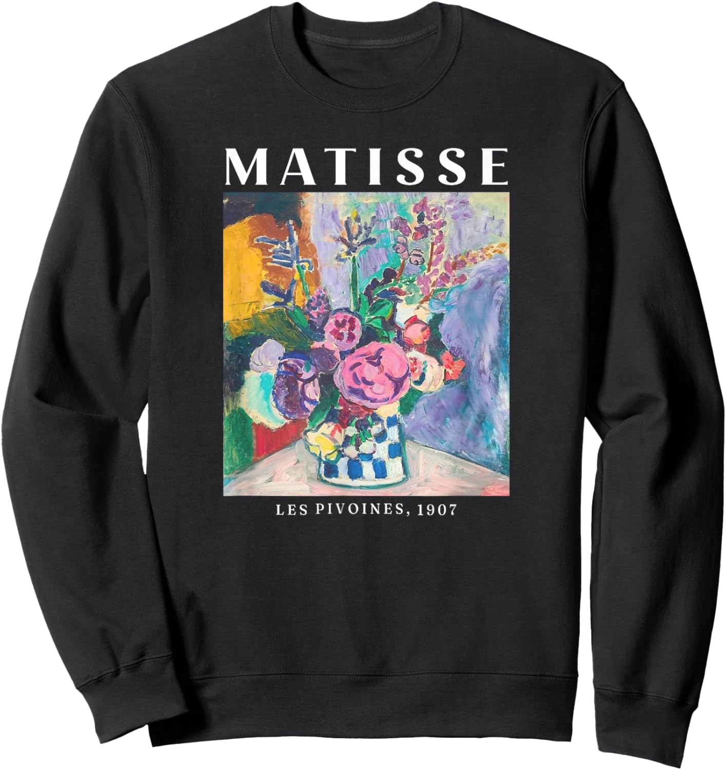 Matisse Les Pivoines 1907 Flower Sweatshirt - Sweatshirt | Black