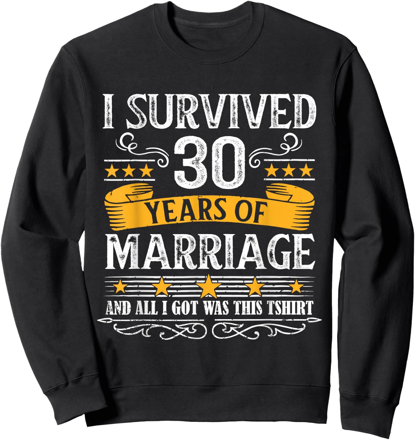 30th Wedding Anniversary Couples Husband Wife 30 Years Sweatshirt - Sweatshirt | Black