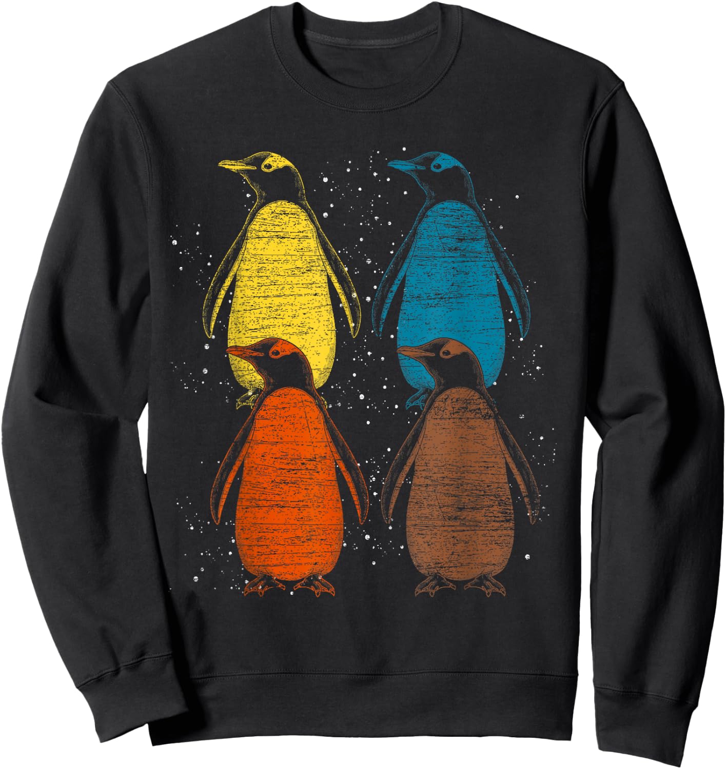 Retro Antarctic Animal Lover Zoo Keeper Gift Cute Penguin Sweatshirt - Sweatshirt | Black