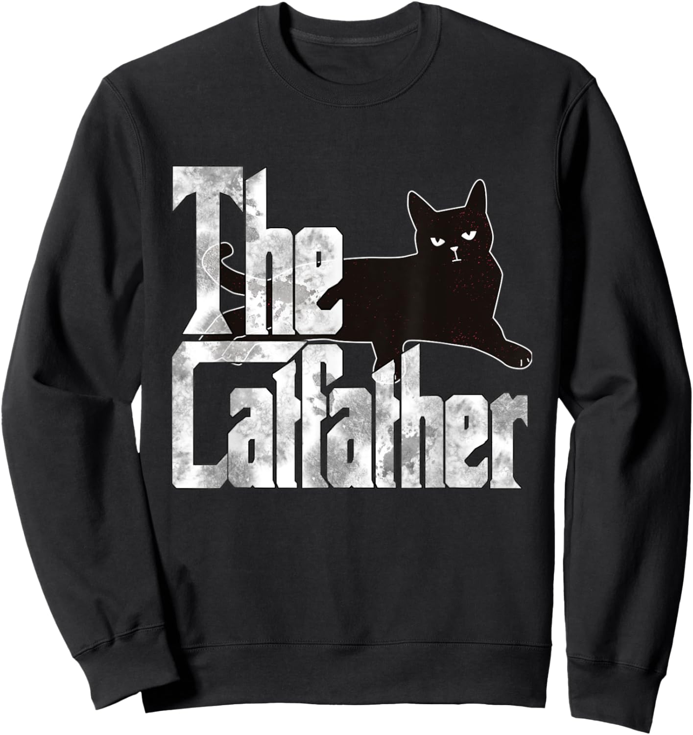 Cat Dad The Catfather Lazy Black Cat Father Kitty Daddy Men Women Sweatshirt - Sweatshirt | Black