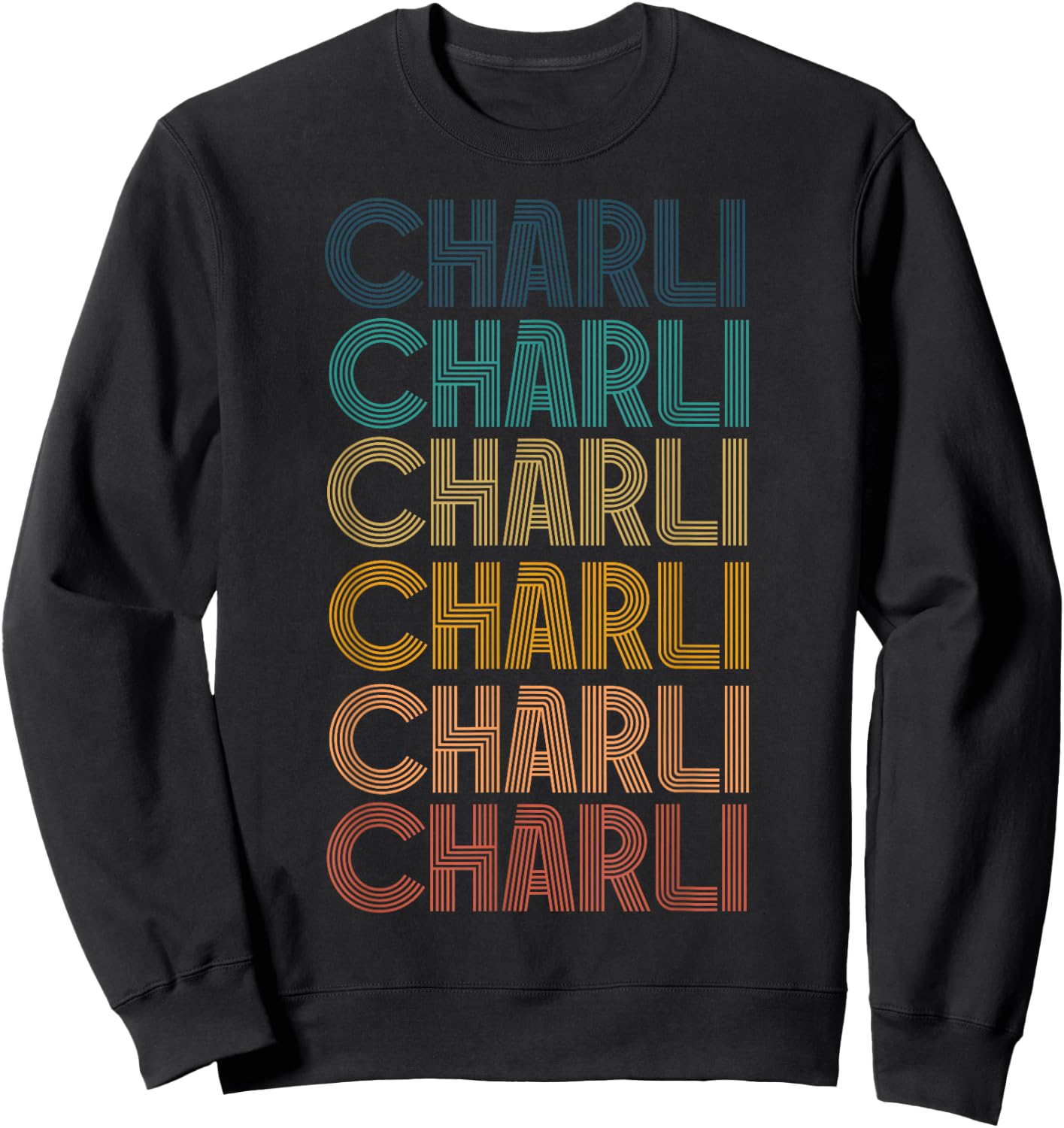 Retro Vintage Charli Classic Name Cool 80s 90s Sweatshirt - Sweatshirt | Black