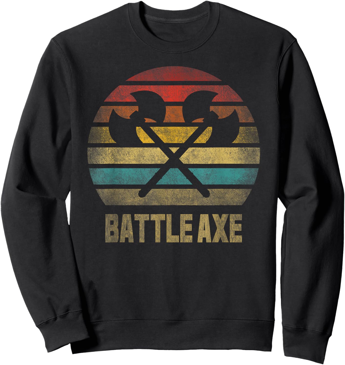 Battle Axe Weapon Retro Vintage Sweatshirt - Sweatshirt | Black