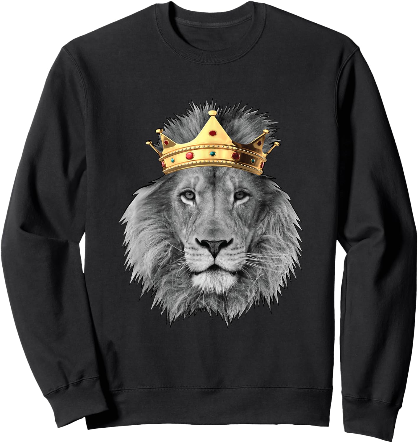 King Lion Crown Super King of Animals Shirt Sweatshirt - Sweatshirt | Black