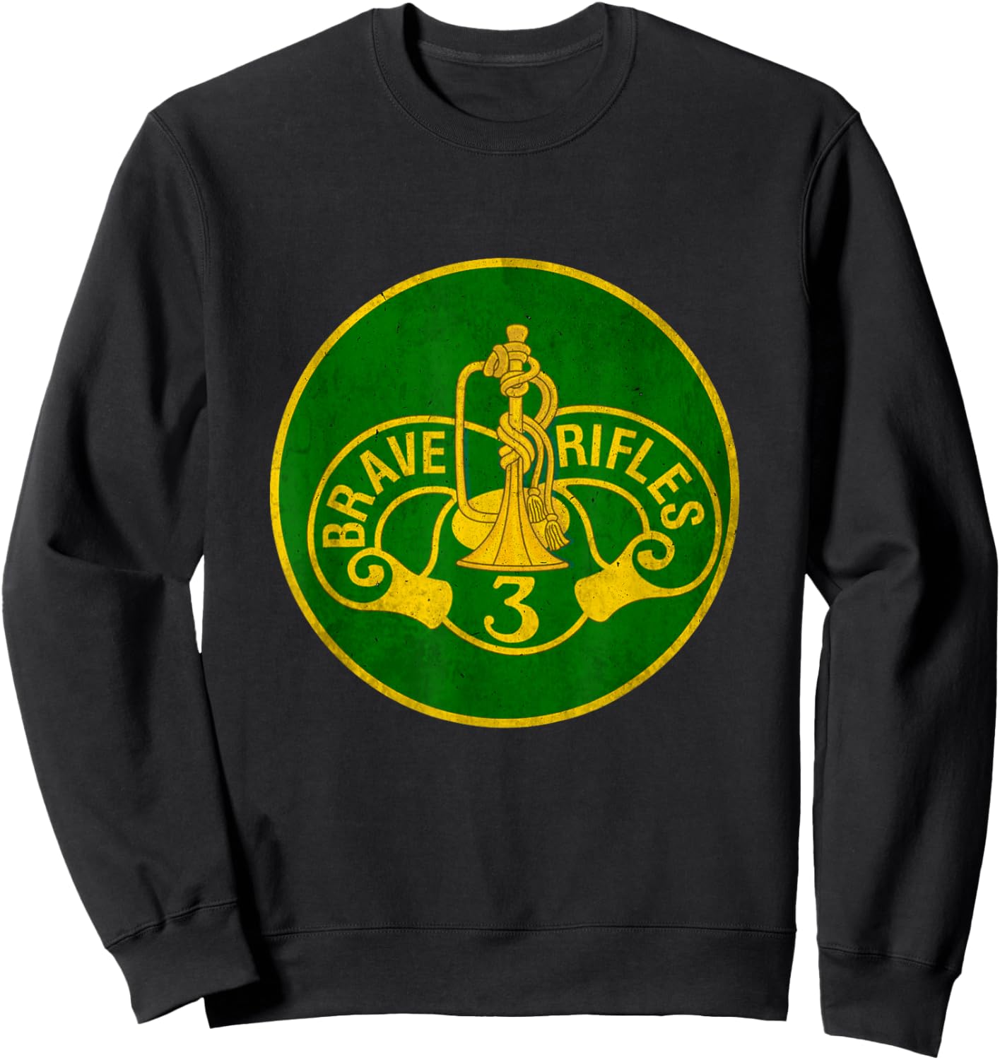 3rd Cavalry Regiment Brave Rifles Military Retired Veteran Sweatshirt - Sweatshirt | Black