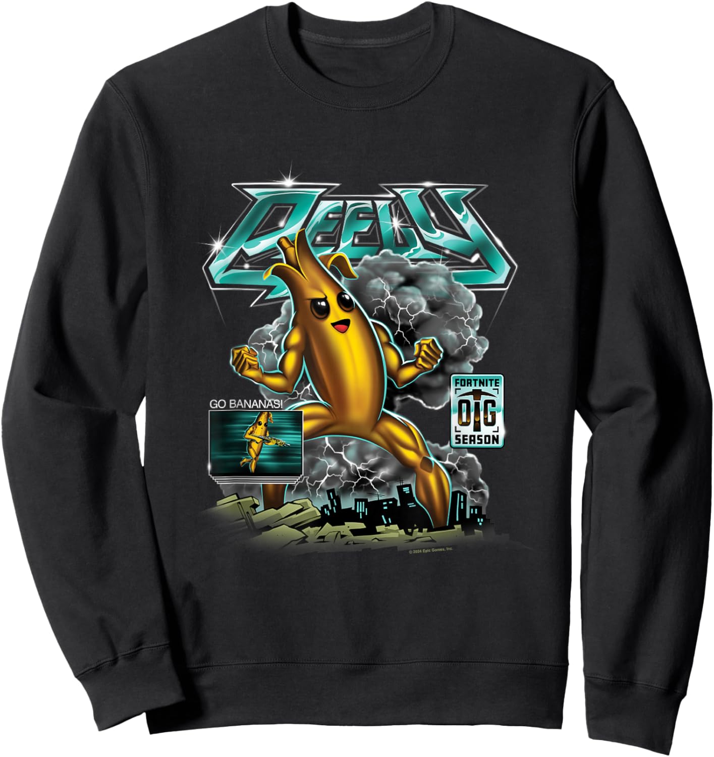 Fortnite Peely Go Bananas! Sweatshirt - Sweatshirt | Black