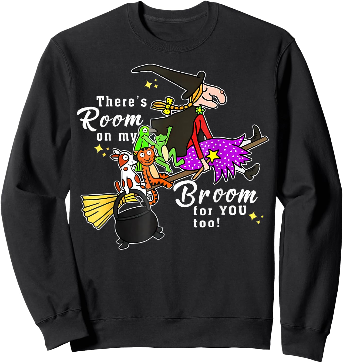 There'S Room On My Broom For You Too Teacher Halloween Sweatshirt - Sweatshirt | Black