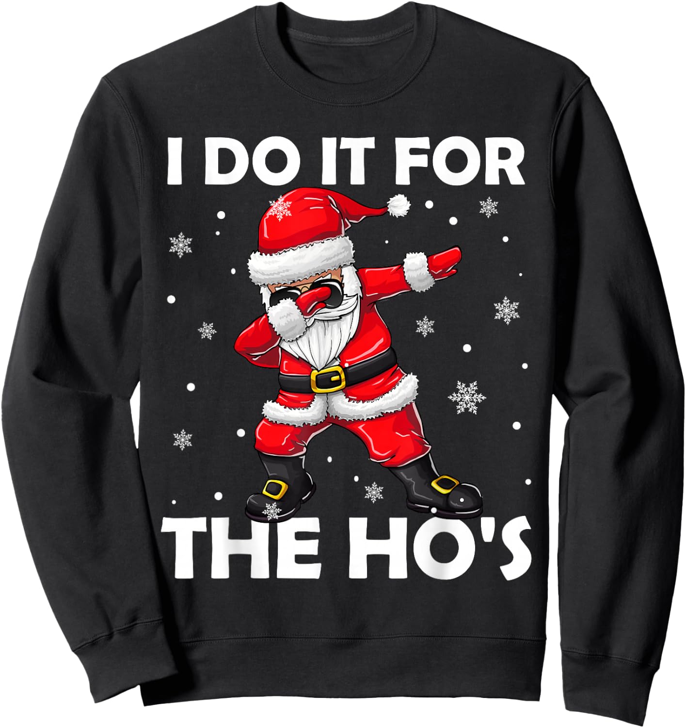 I Do It For The Hos Dabbing Santa Claus Christmas Kids Boys Sweatshirt - Sweatshirt | Black