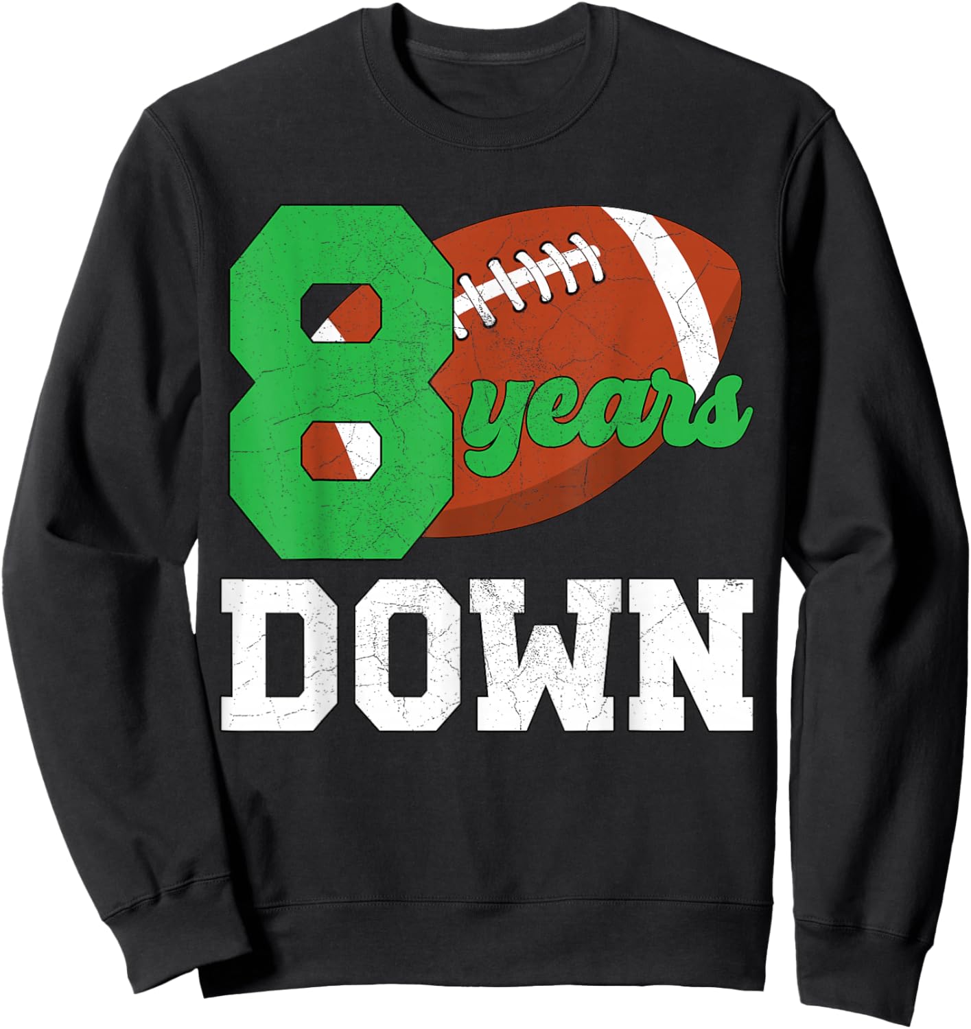 8th Birthday Football Boy Eight Year Old Football Player Sweatshirt - Sweatshirt | Black