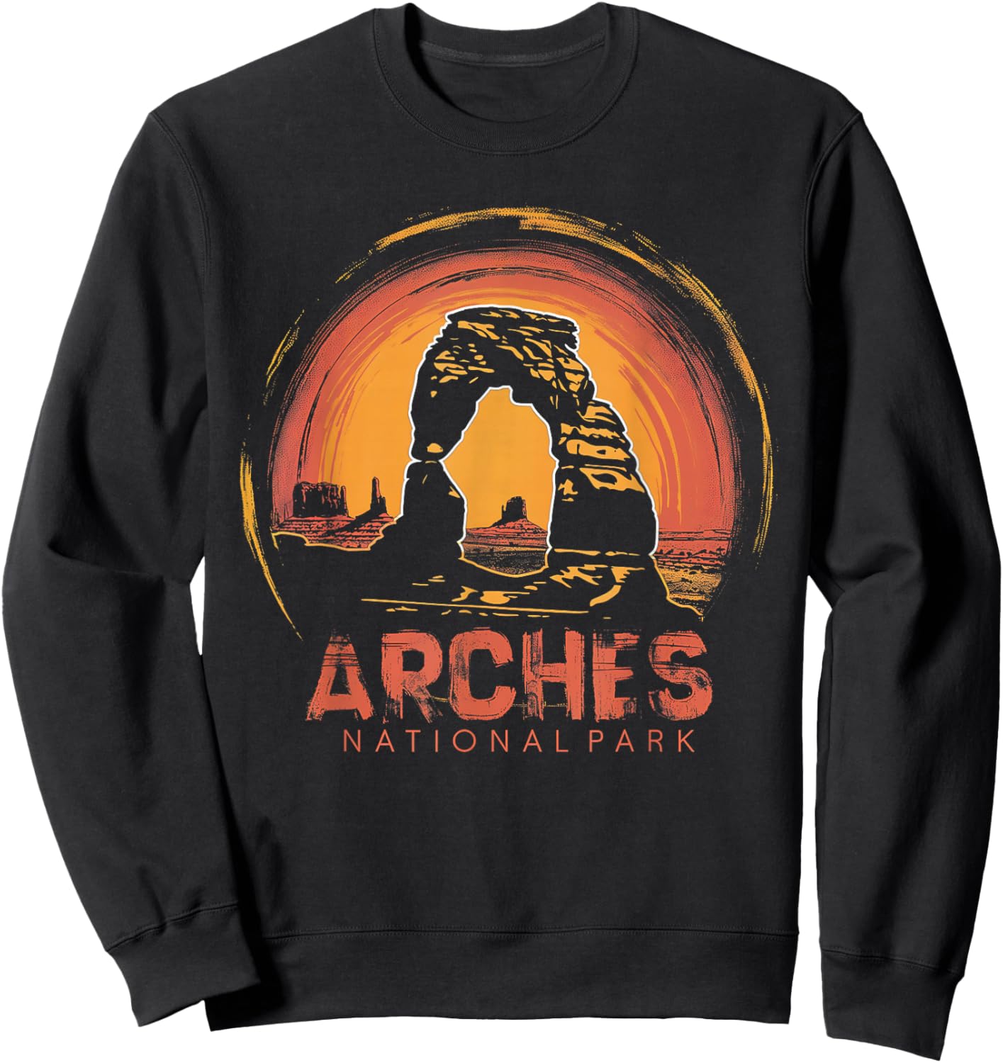 Arches - US National Park Utah Vintage Men Women Kids Retro Sweatshirt - Sweatshirt | Black