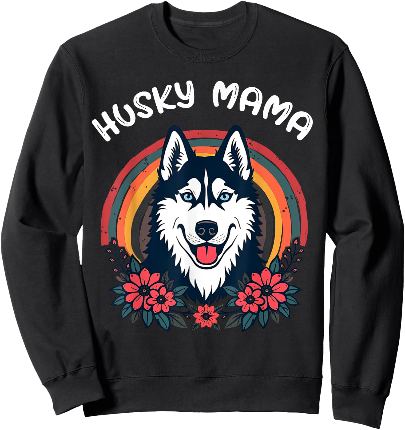 Husky Mama Siberian Husky Mom Sweatshirt - Sweatshirt | Black