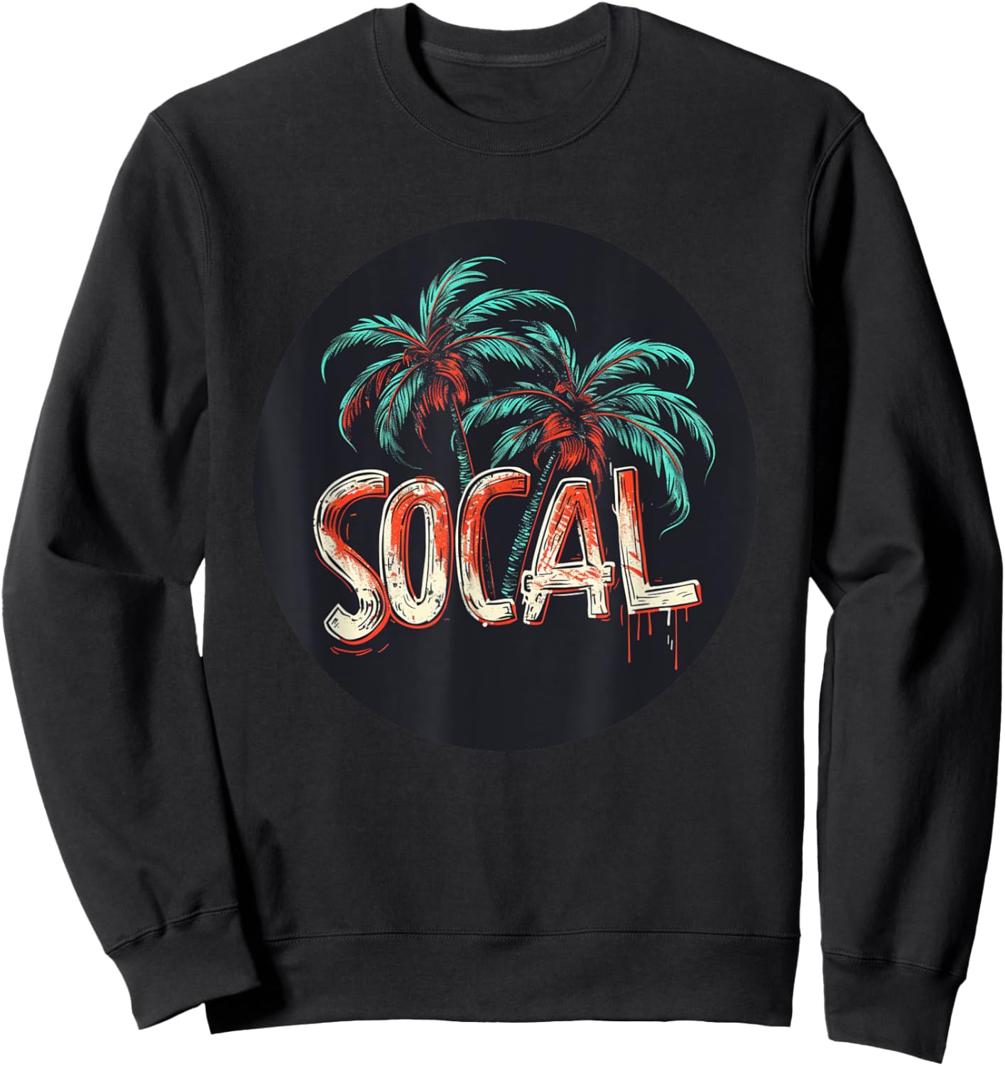 Pal Trees Vacation in Southern California for SoCal Lovers Sweatshirt - Sweatshirt | Black