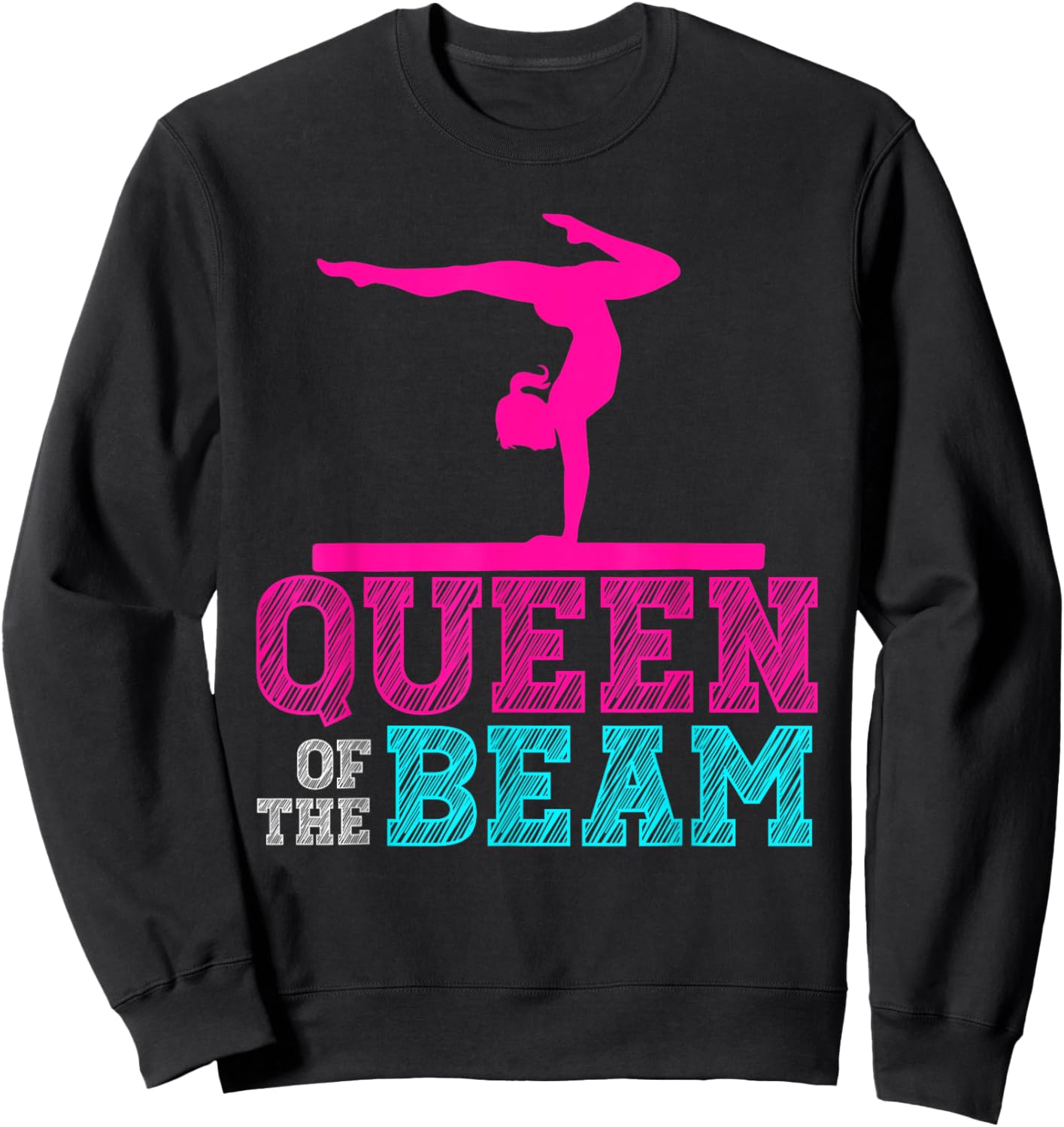 Queen of the Beam Girls Women Balance Artistic Gymnastics Sweatshirt - Sweatshirt | Black