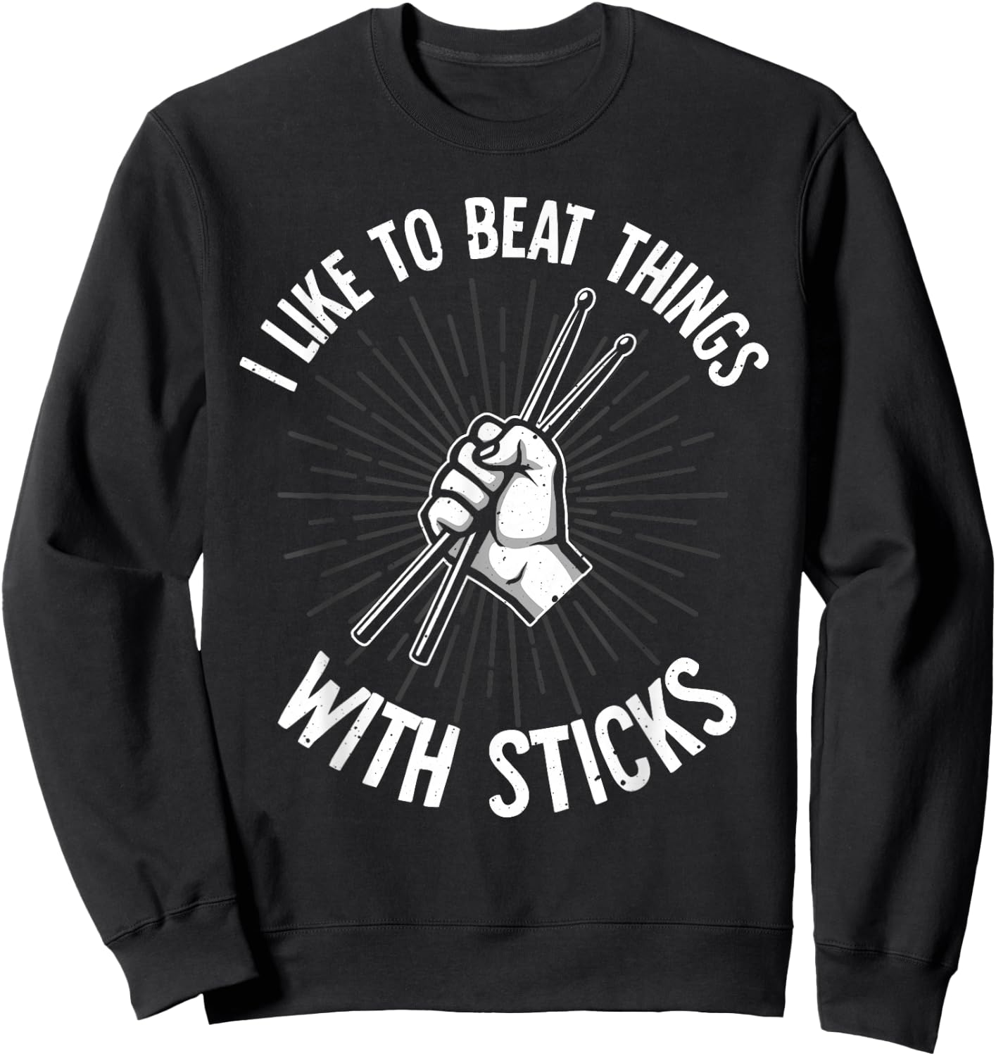 Funny Drumming Art Women Drumline Drum Set Drummer Sweatshirt - Sweatshirt | Black