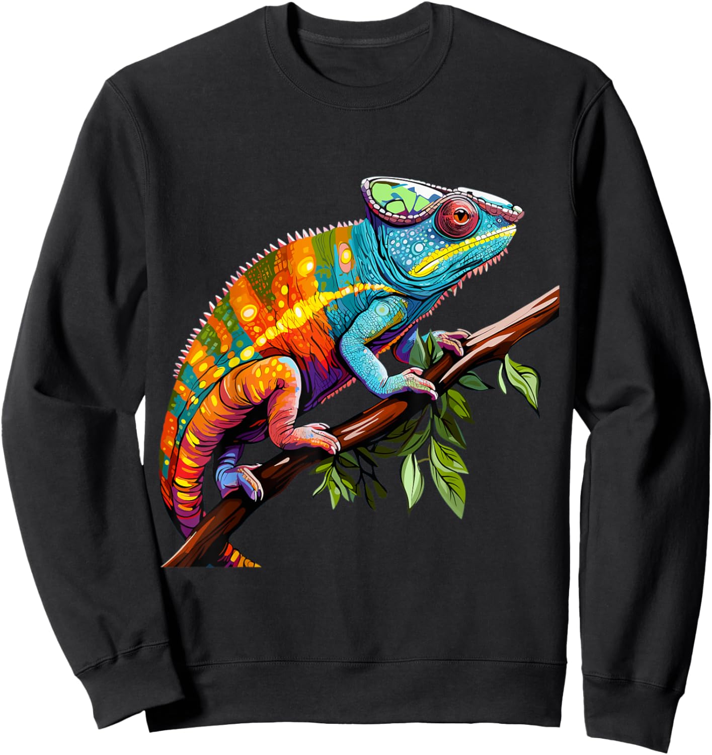 Chameleon Reptile Graphic Sweatshirt - Sweatshirt | Black