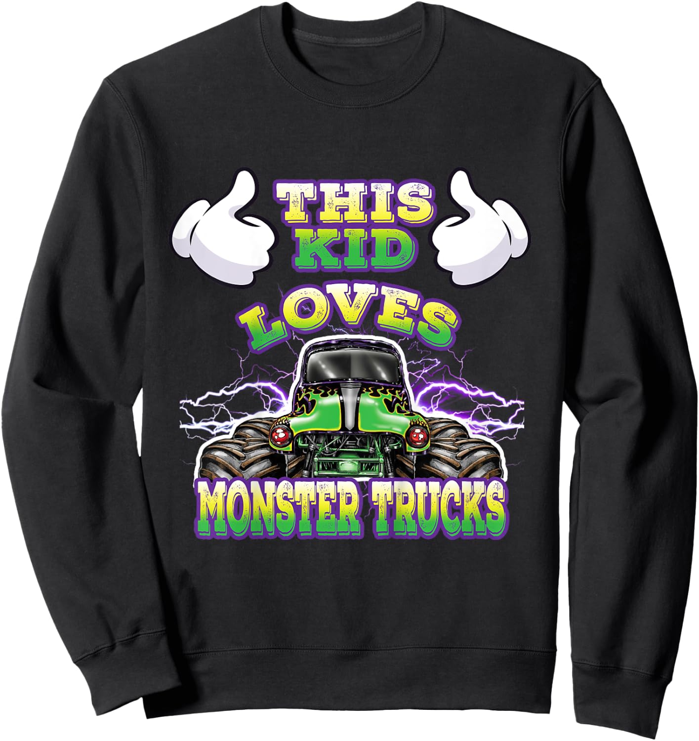 Kids Monster Truck Toddlers and Kids Sweatshirt - Sweatshirt | Black