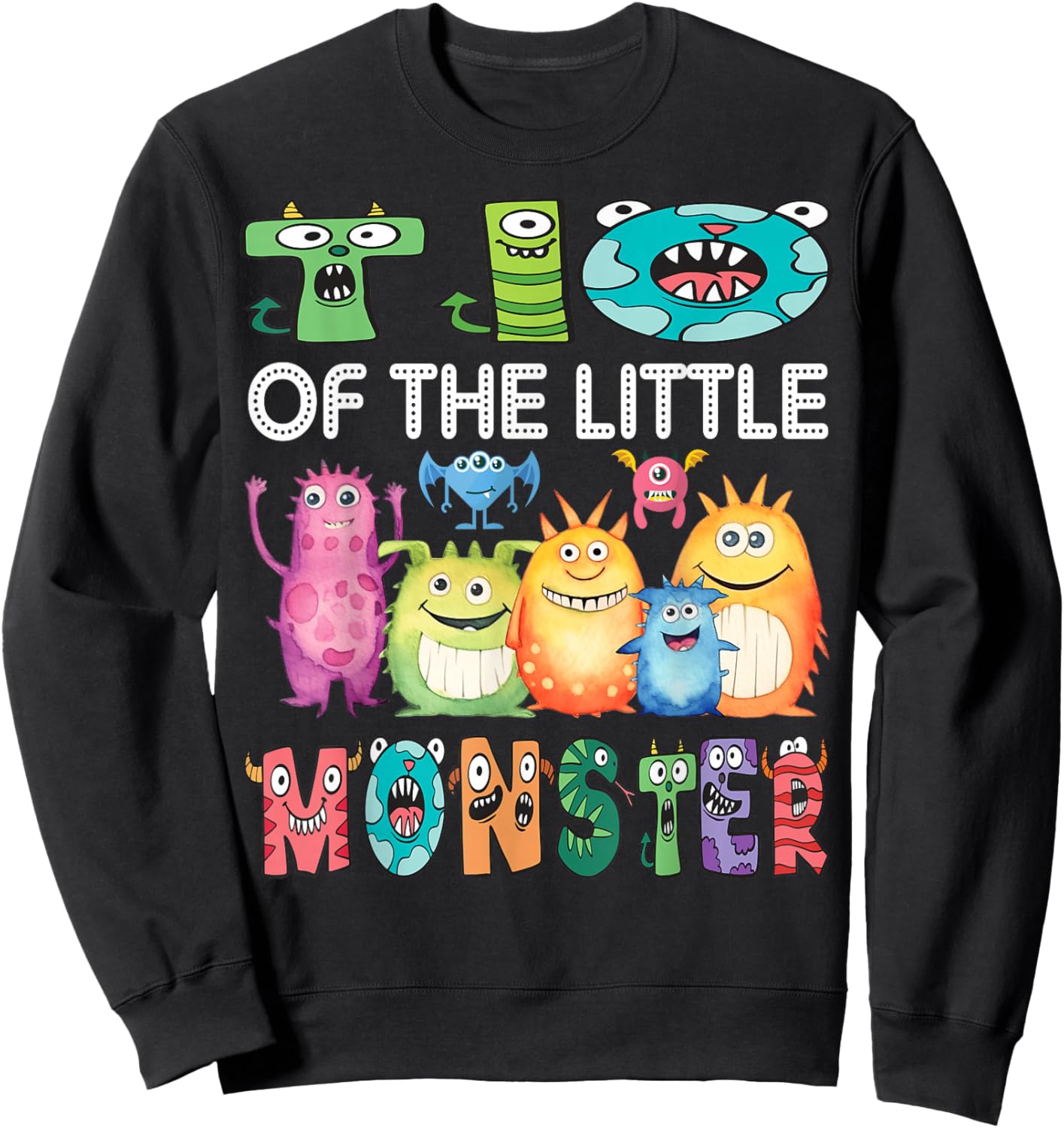 Tio Of The Little Monster Kids 1St Birthday Party Sweatshirt - Sweatshirt | Black