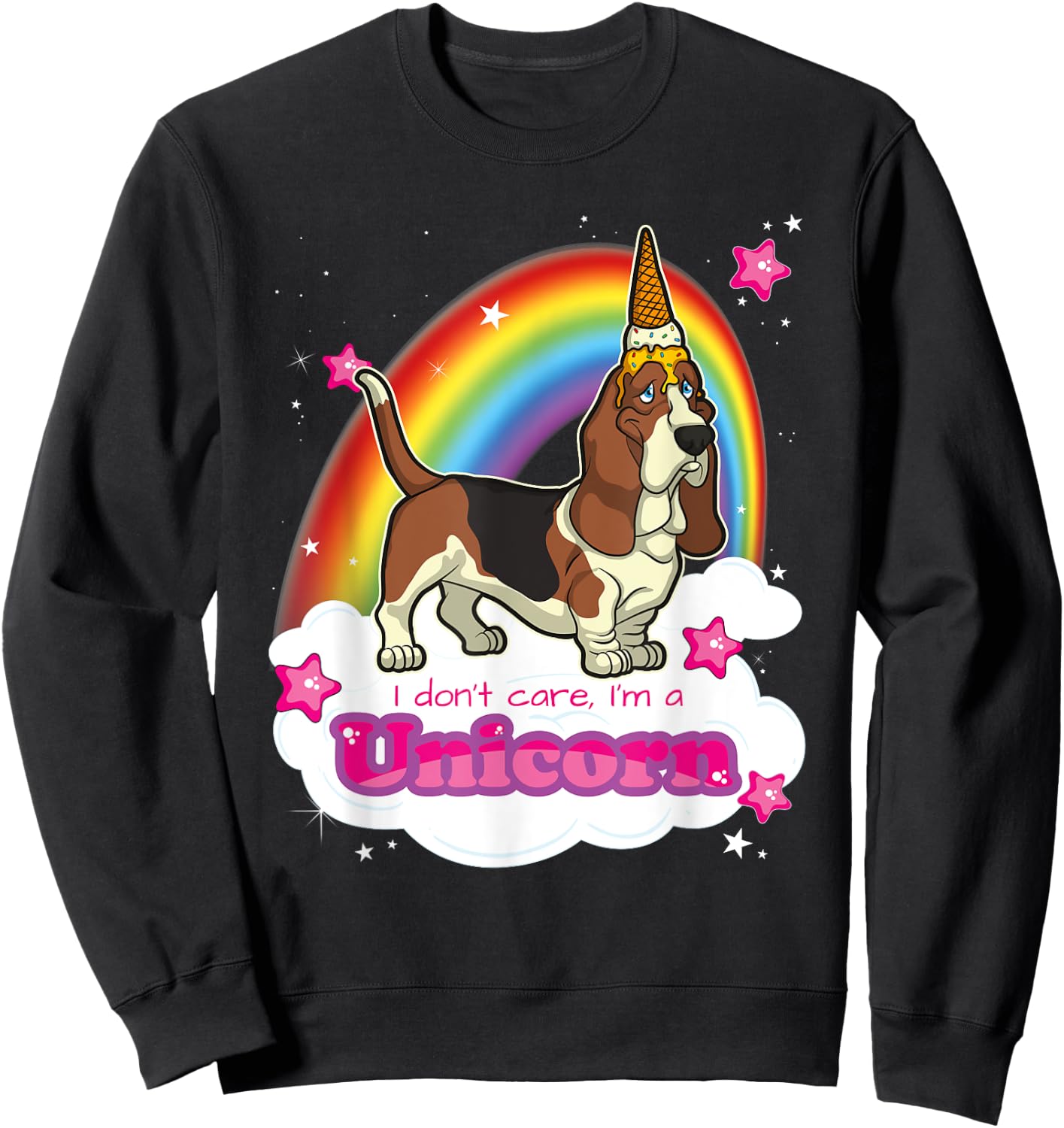 Basset Hound Dog Women Kids Sweatshirt - Sweatshirt | Black