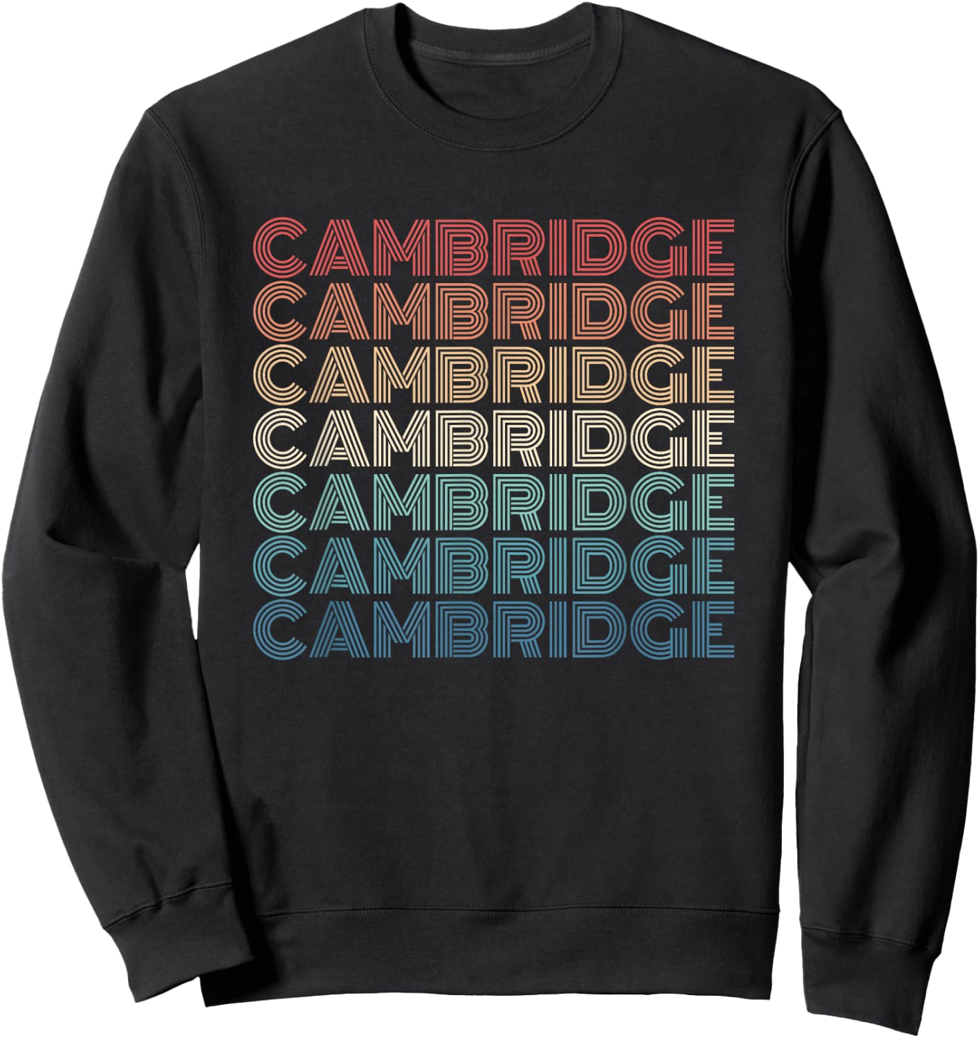 Retro Cambridge England Sweatshirt - Sweatshirt | Black