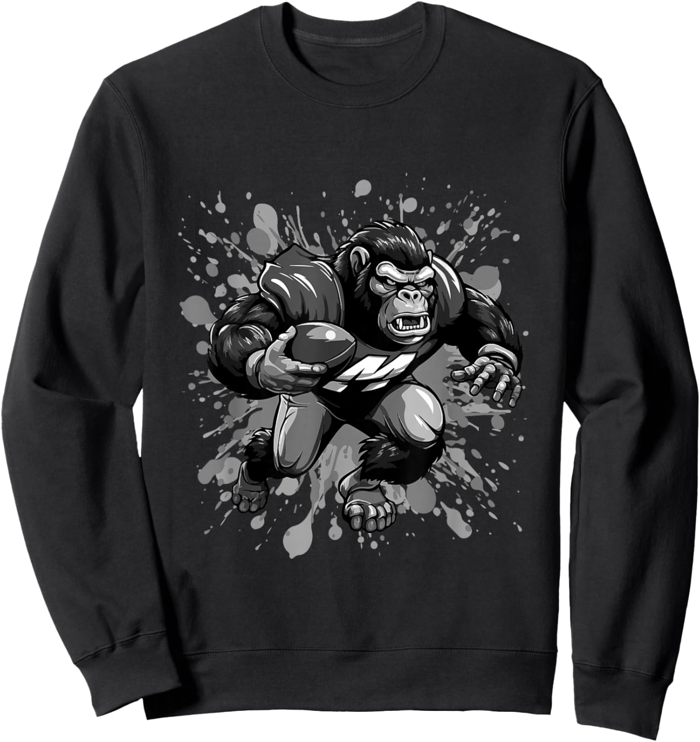 Gorilla Playing American Football Sport Sweatshirt - Sweatshirt | Black