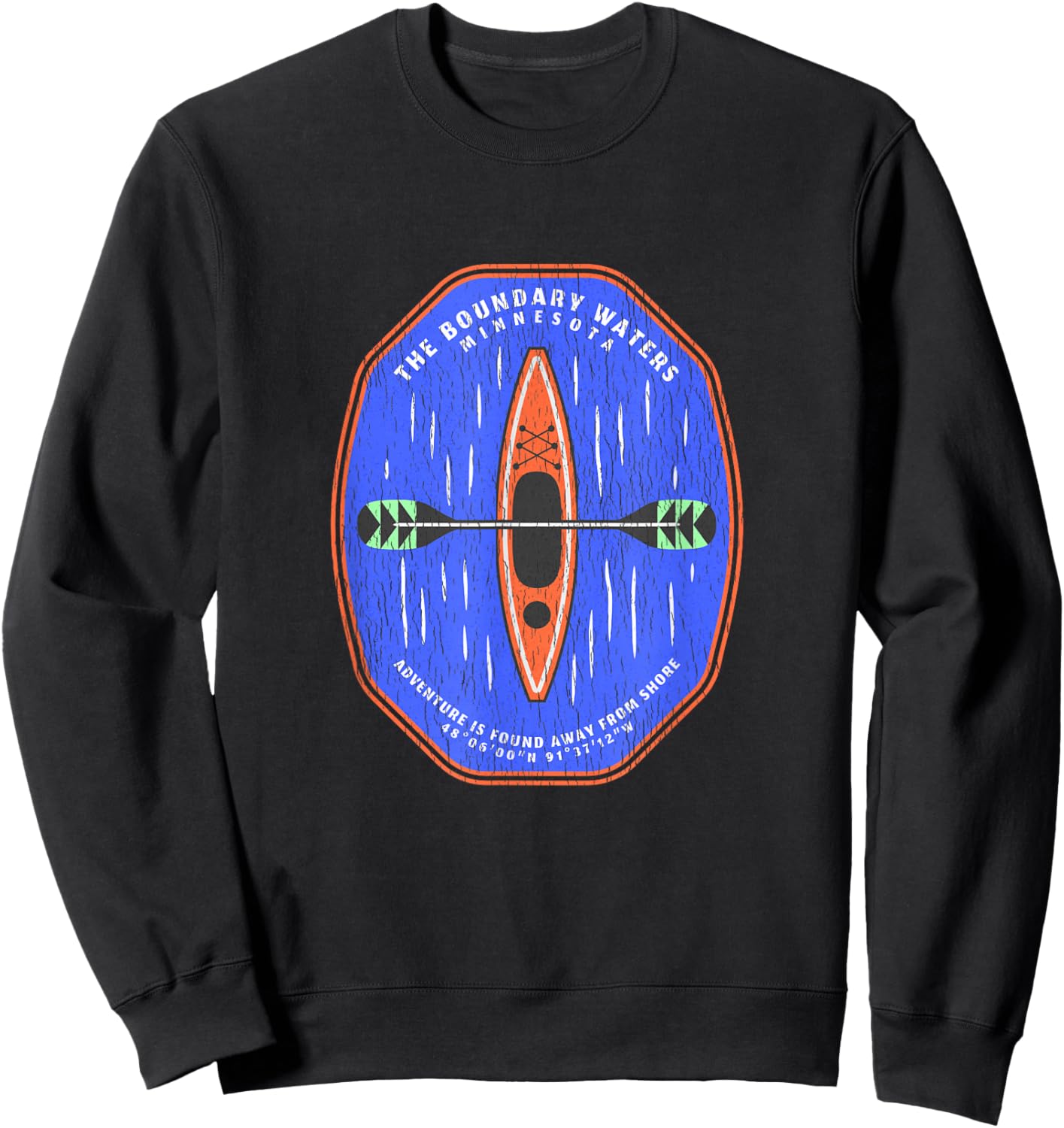 Boundary Waters Minnesota Kayaking Souvenir Boundary Waters Sweatshirt - Sweatshirt | Black