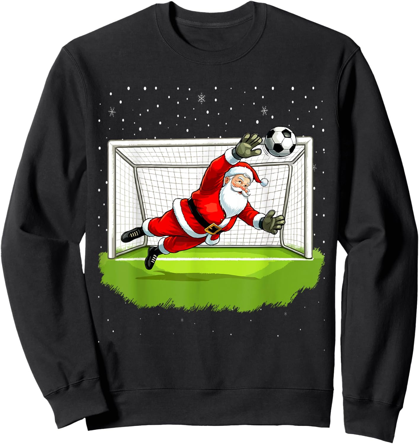 Santa Soccer Goalie Goalkeeper Christmas Sweater Sweatshirt - Sweatshirt | Black