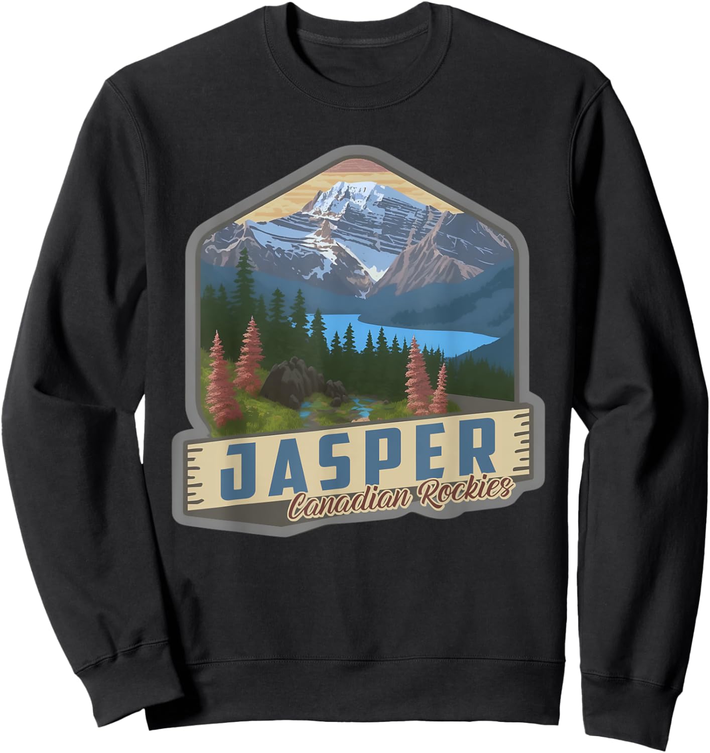Jasper National Park Canadian Rockies US Parks Camping Sweatshirt - Sweatshirt | Black
