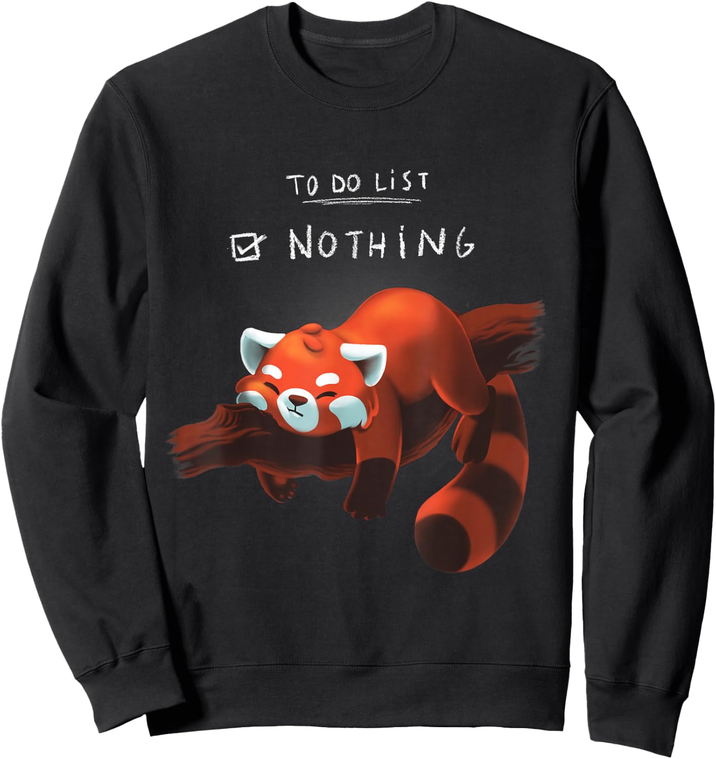Red panda cute lazy animal To do list Sweatshirt - Sweatshirt | Black