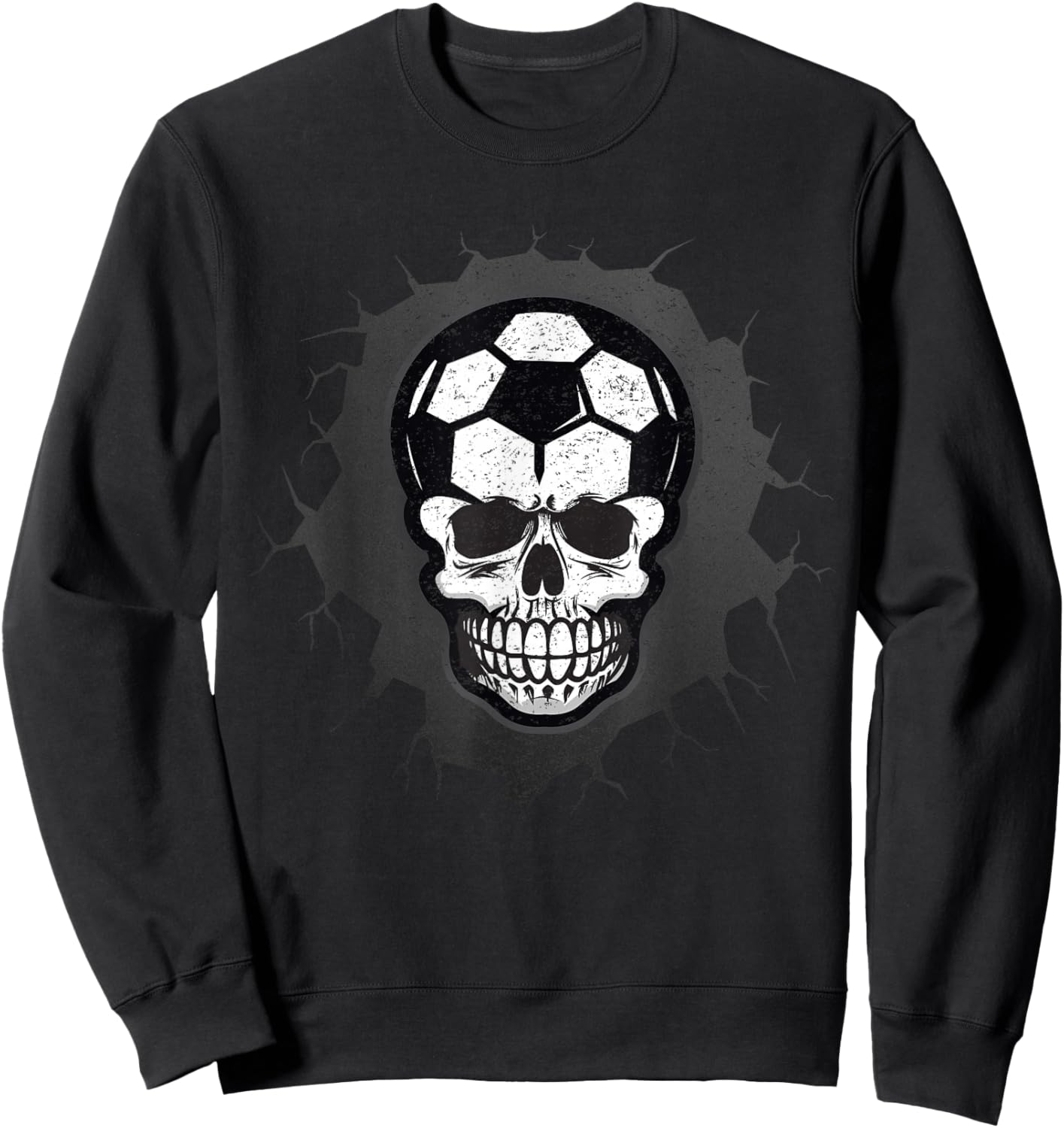 Soccer Skull Halloween, Skeleton Sporty Athlete Sweatshirt - Sweatshirt | Black