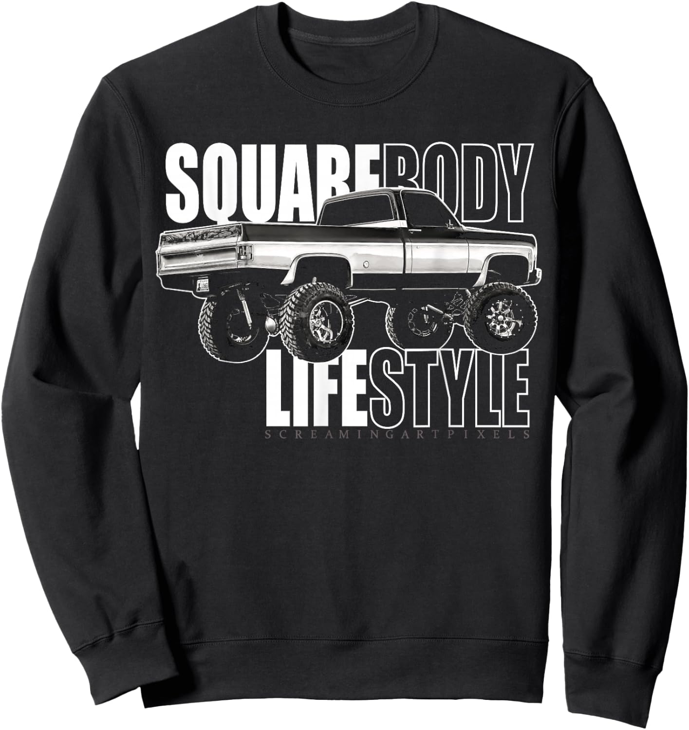 Square body Truck C10 / K10 Lifestyle,Squarebody Truck Sweatshirt - Sweatshirt | Black