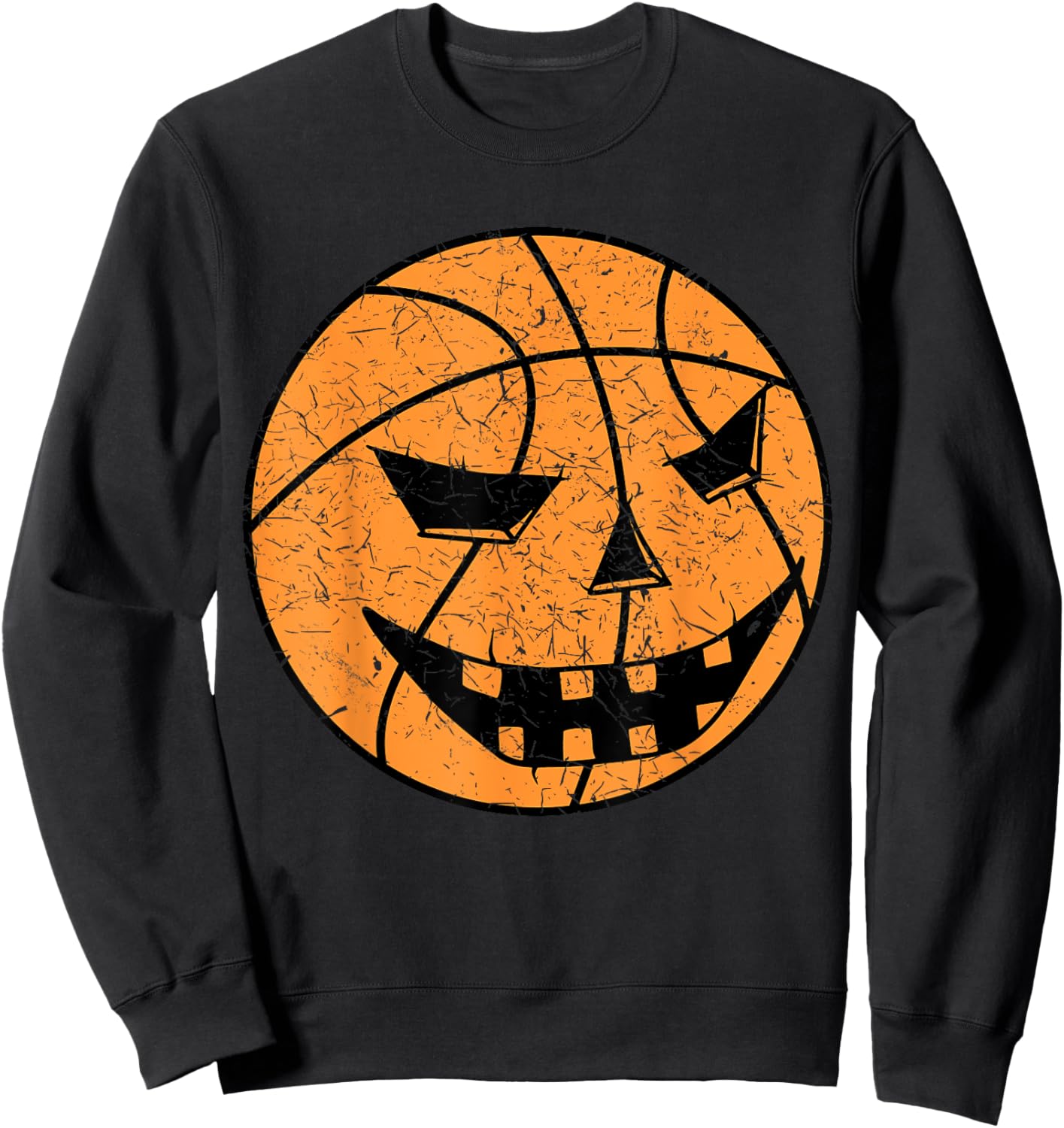Boys Halloween Jack O Lantern Basketball Player Coach Sweatshirt - Sweatshirt | Black