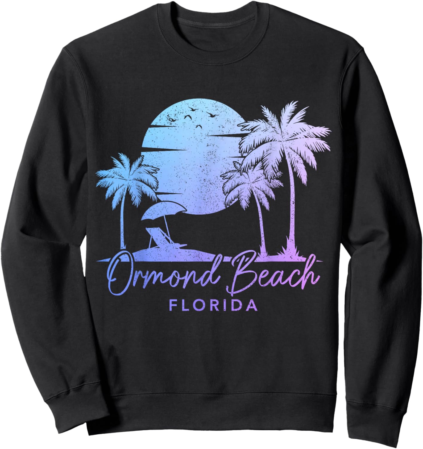 Ormond Beach Florida Souvenir Vintage Surfer Sweatshirt - Sweatshirt | Black