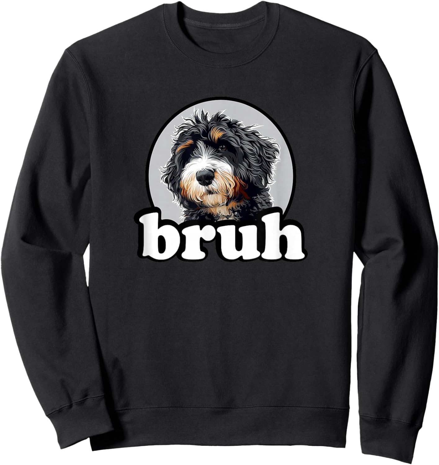 Cute Kids Bruh Bernedoodle Dog Lover Sweatshirt - Sweatshirt | Black