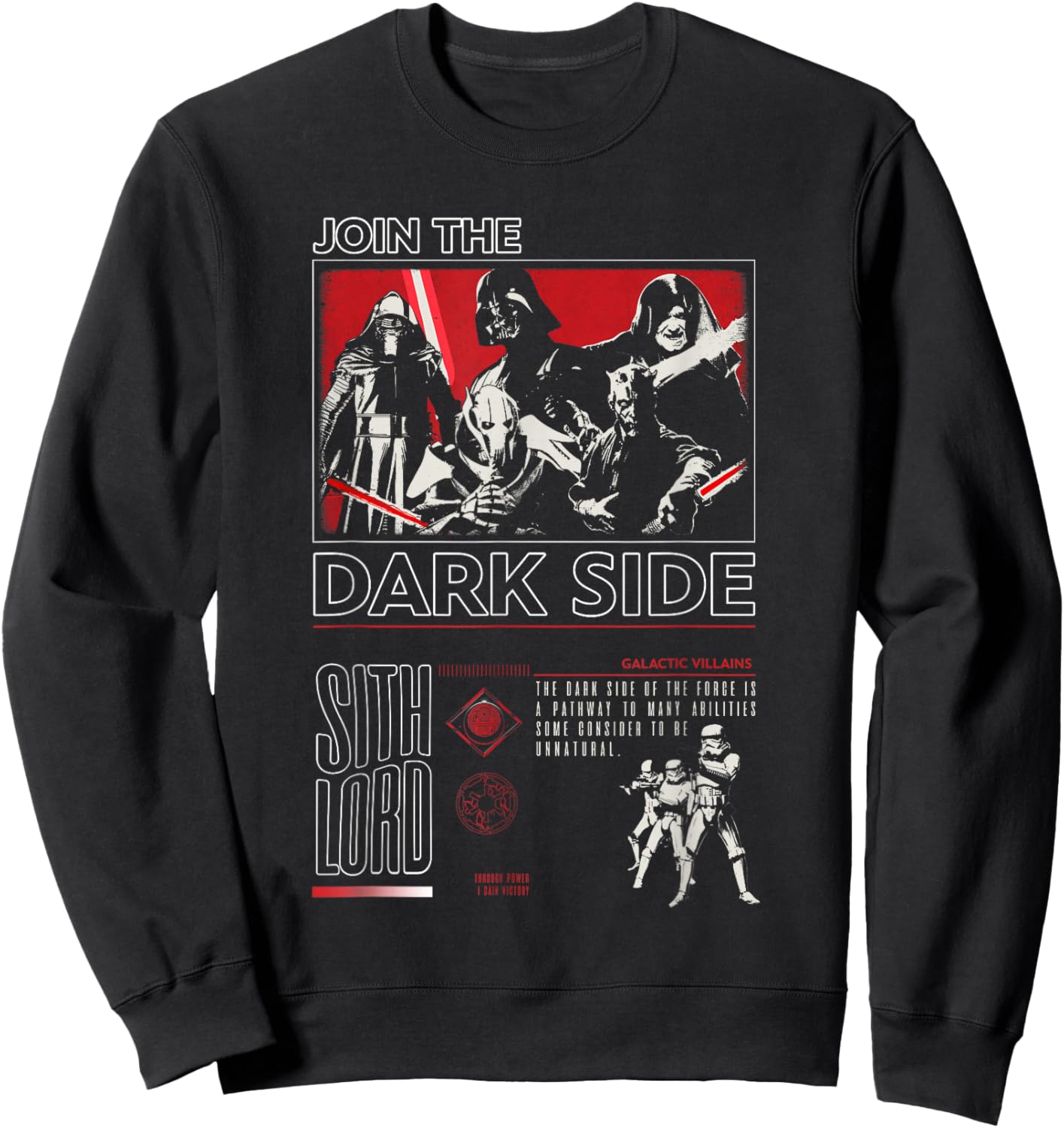 Star Wars Sith Lord Join The Dark Side Group Shot Propaganda Sweatshirt - Sweatshirt | Black