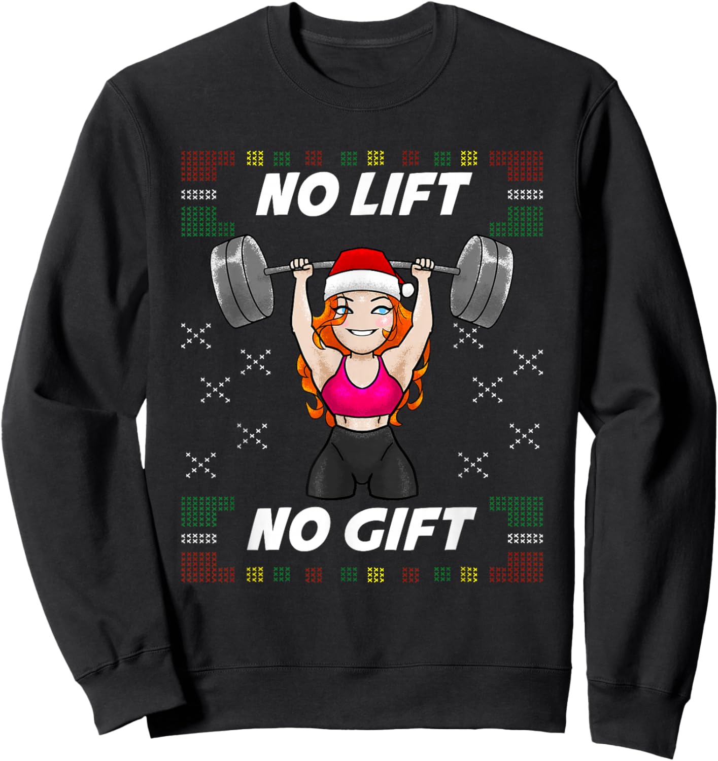 No Lift No Gift Gym Christmas Miss Santa Women Sweatshirt - Sweatshirt | Black
