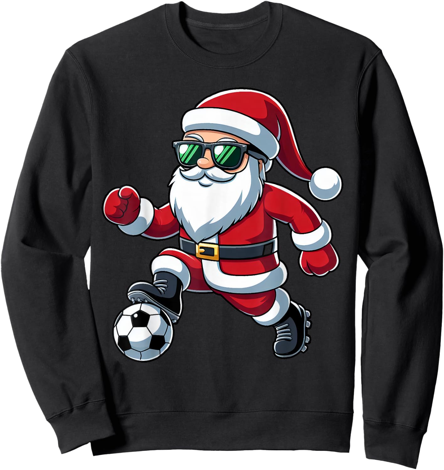 Christmas Santa Claus Play A Soccer Funny Boys Kids Xmas Sweatshirt - Sweatshirt | Black
