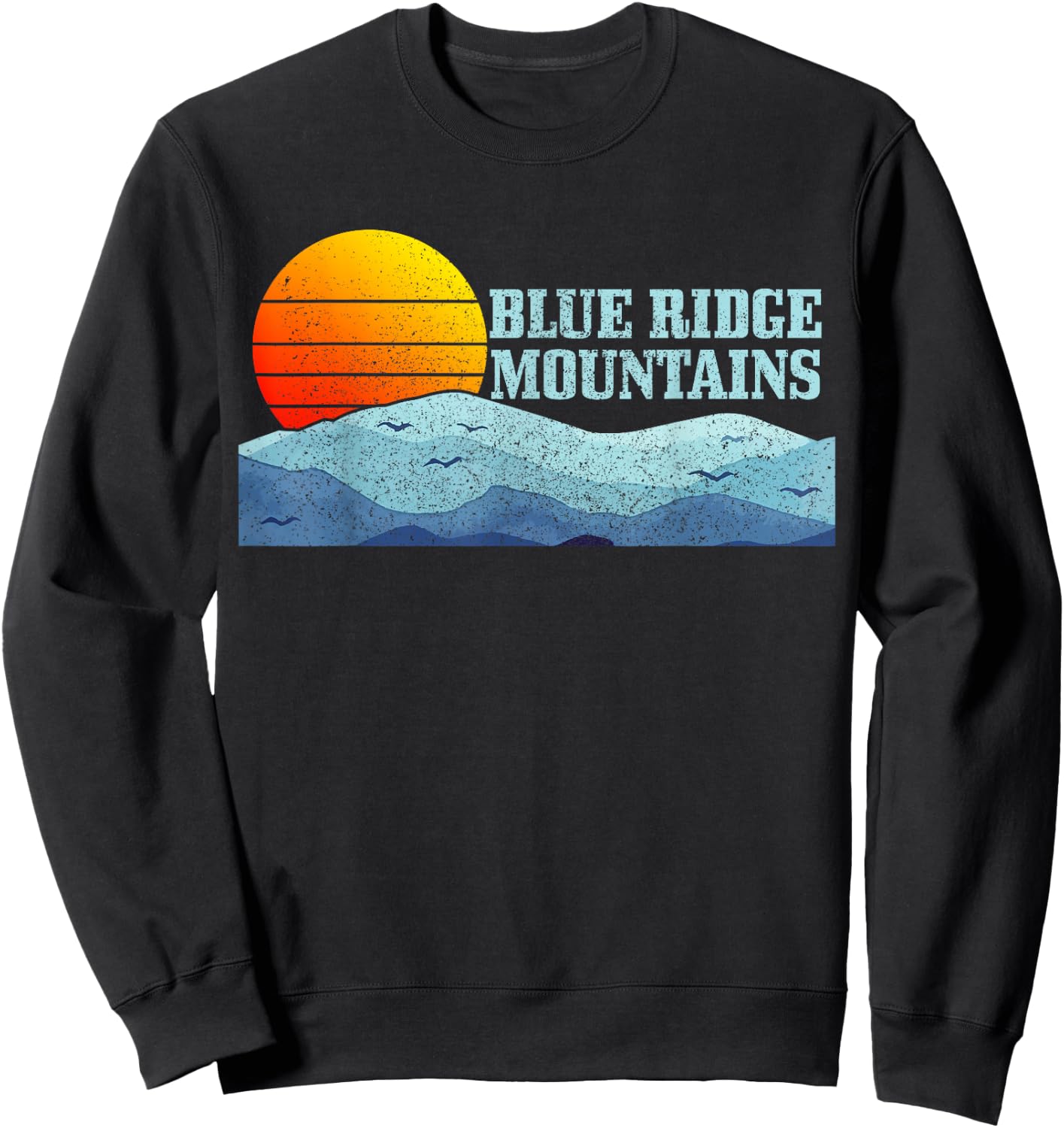 Blue Ridge Mountains Vintage Hiking Camping Gift Sweatshirt - Sweatshirt | Black