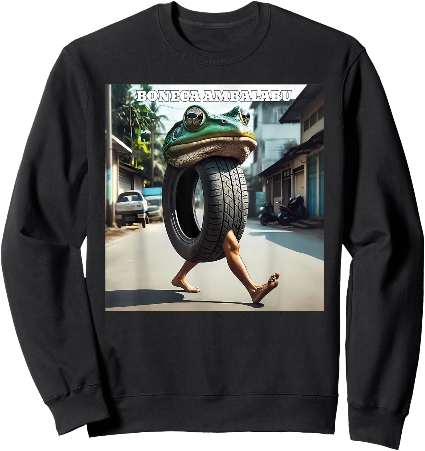Boneca Ambalabu Frog Meme Sweatshirt - Sweatshirt | Black
