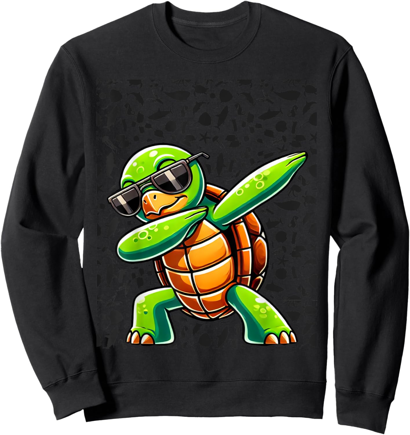 Dabbing Sea Turtle Animal Lover Save The Turtles Sweatshirt - Sweatshirt | Black