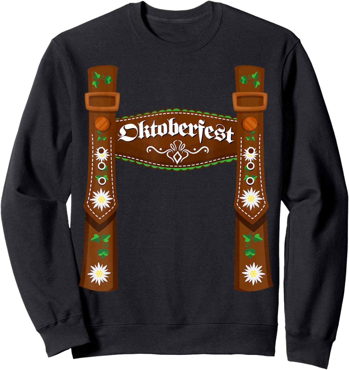 Oktoberfest Lederhosen Costume Cute German Bavarian Men Boys Sweatshirt - Sweatshirt | Black