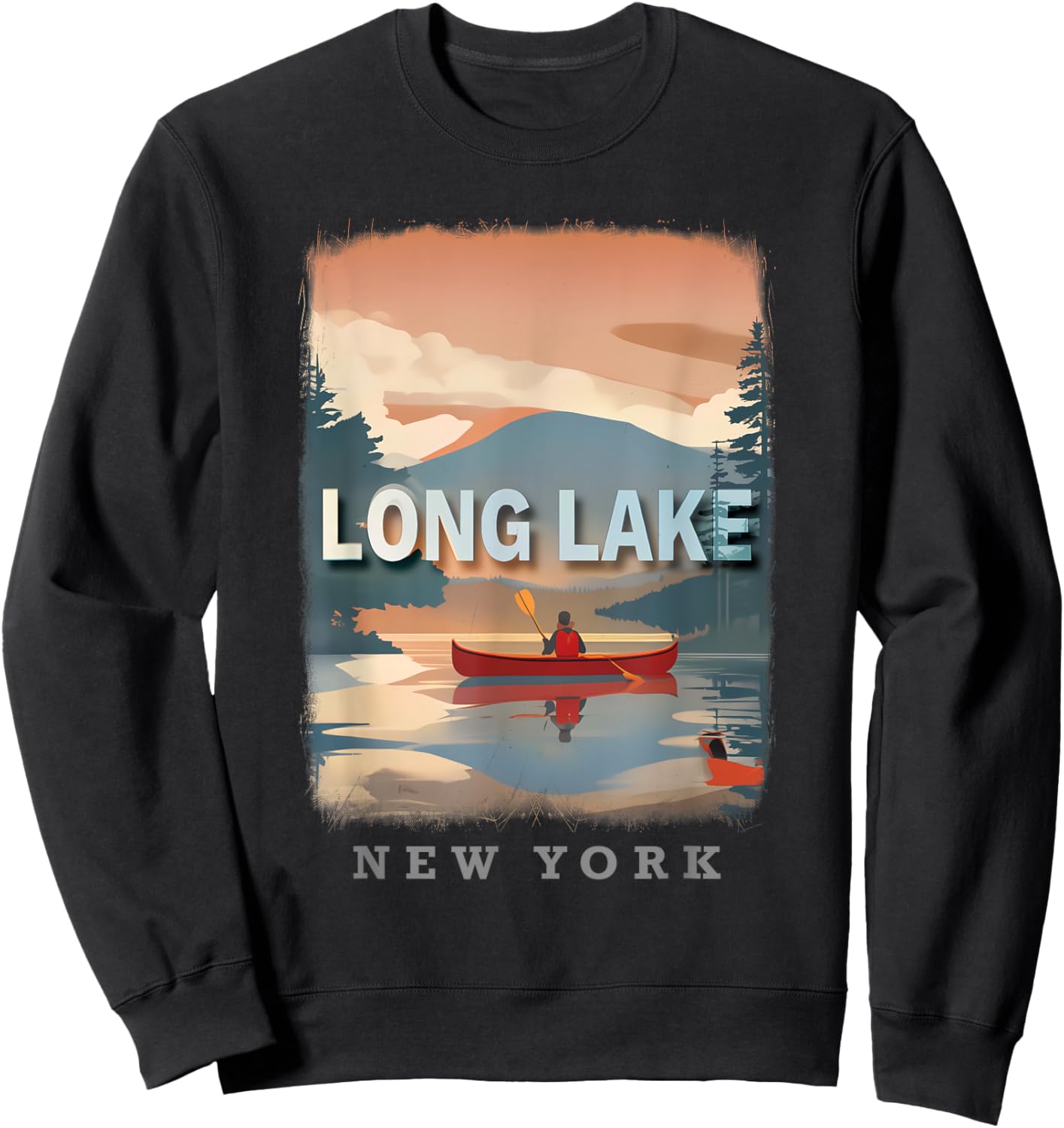Long Lake New York NY Adirondack Wilderness SD860 Sweatshirt - Sweatshirt | Black