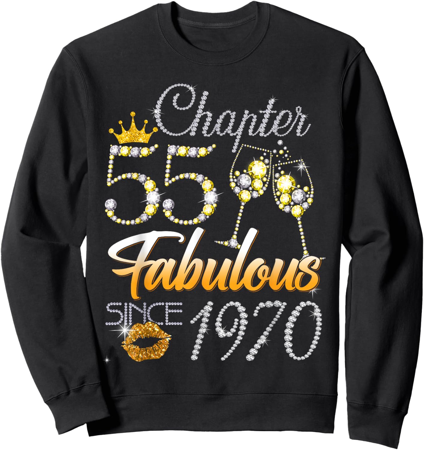 Chapter 55 Fabulous Since 1970 55th Leopard Birthday Queen Sweatshirt - Sweatshirt | Black